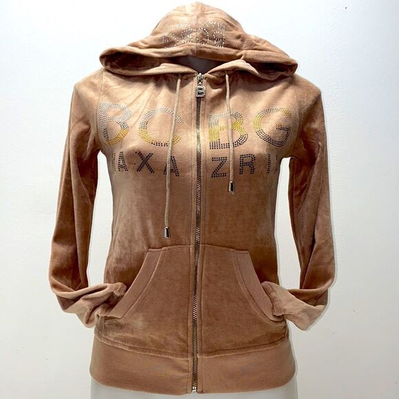 BCBGMAXAZRIA HOODIE SWEATER WOMENS Brown new sz small - Picture 3 of 11